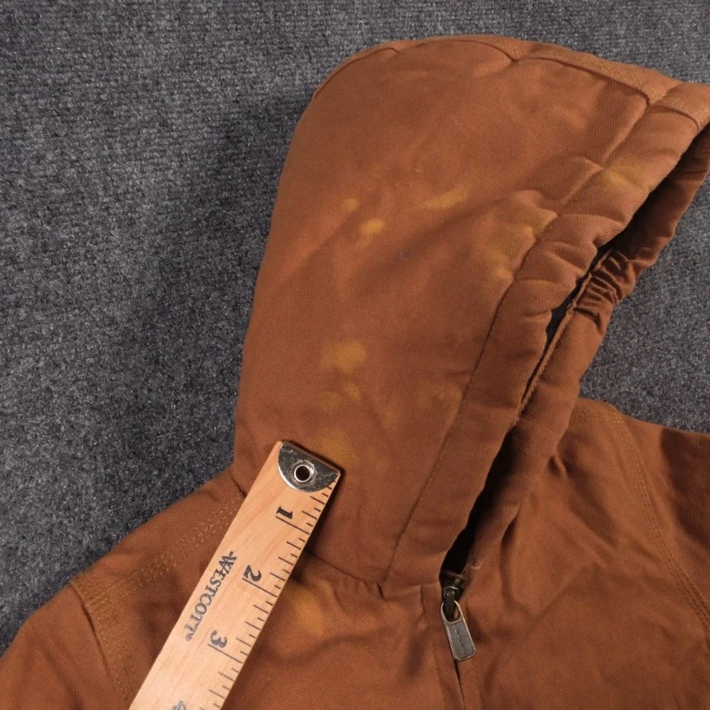 Carhartt Duck Canvas Hooded Jacket Toddler 24 Months Brown Insulated Full Zip